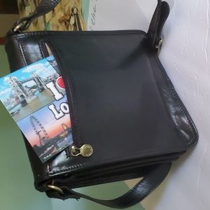 100% Leather Black Crossbody